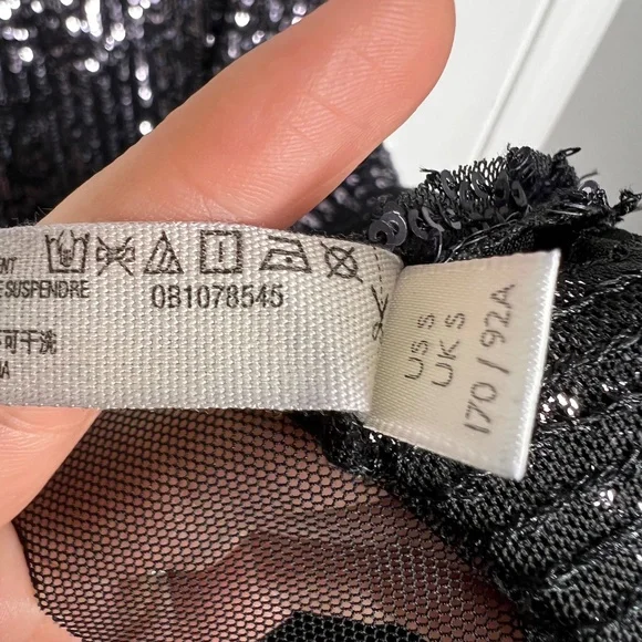 FREE PEOPLE Gold Rush Mini DRESS Size Small Black Sequin Strappy - Picture 9 of 9